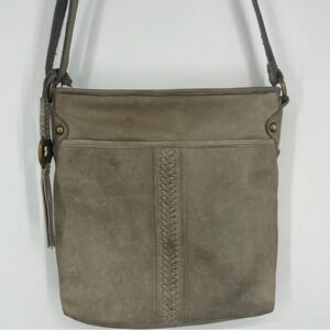 Distressed leather Lucky Brand crossbody bag neutral